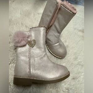 Seychelles Pink Silver Glitter Heart Boots for Girls New Size 7